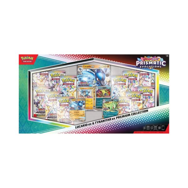 Pokemon Prismatic Evolutions Lucario ex & Tyranitar ex Premium Collection